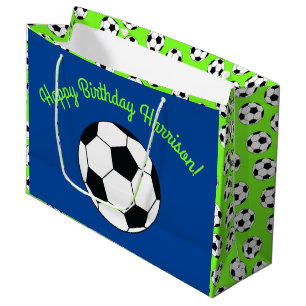 Grand Sac Cadeau Sports de football fête d'anniversaire