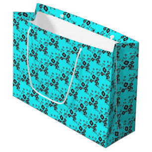 Grand Sac Cadeau Spray Floral Style 1, Robins Oeuf-Argent CADEAU L