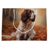 Grand Sac Cadeau Springer Spaniel à l'automne Feuilles automne Insp (Devant)