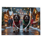Grand Sac Cadeau Springer Spaniel Dogs Christmas Snow Holiday (Dos)