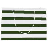 Grand Sac Cadeau Spruce moderne Green Stripes Gold Deer (Dos)