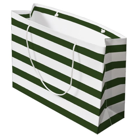 Grand Sac Cadeau Spruce moderne Green Stripes Gold Deer (Dos Angle)