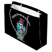 Grand Sac Cadeau Squelette cool dans un Top Halloween Anniversaire (Dos Angle)