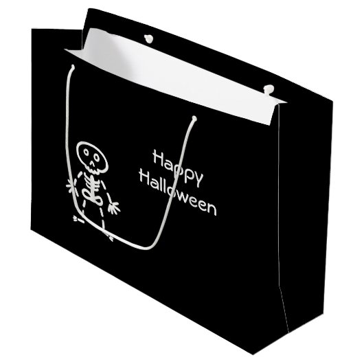 Grand Sac Cadeau Squelette mignon (Devant Angle)