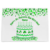 Grand Sac Cadeau St Patrick's Day Birthday Cake Customizable Candle (Devant)