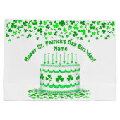 Grand Sac Cadeau St Patrick's Day Birthday Cake Customizable Candle (Dos)
