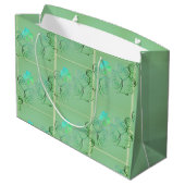 Grand Sac Cadeau St Patrick's Day Shamrock Misty Green Grand Cadeau (Dos Angle)