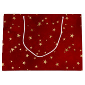 Grand Sac Cadeau Star Gold Festive Bourgogne Rouge (Devant)
