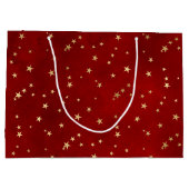 Grand Sac Cadeau Star Gold Festive Bourgogne Rouge (Dos)
