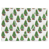 Grand Sac Cadeau Star-topped Christmas Trees and Gifts Pattern (Dos)
