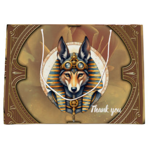 Grand Sac Cadeau Steampunk Anubis Fox Portrait