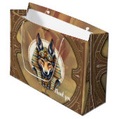 Grand Sac Cadeau Steampunk Anubis Fox Portrait (Devant Angle)