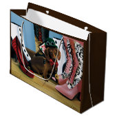 Grand Sac Cadeau Steampunk Dachshund Chaussures Bottes victoriennes (Devant Angle)