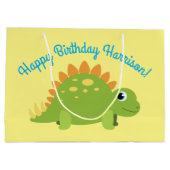 Grand Sac Cadeau Stegosaurus Dinosaur fête d'anniversaire (Dos)