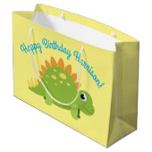 Grand Sac Cadeau Stegosaurus Dinosaur fête d'anniversaire (Dos Angle)