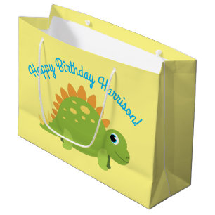 Grand Sac Cadeau Stegosaurus Dinosaur fête d'anniversaire