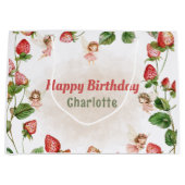 Grand Sac Cadeau Strawberry enchanted fairy garden (Devant)