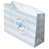 Grand Sac Cadeau Stripes Blue and White (Dos Angle)