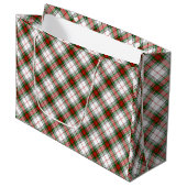 Grand Sac Cadeau Stuart / Stewart tartan blanc rouge vert plaid (Devant Angle)