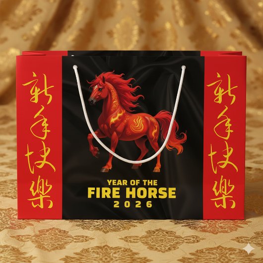 Grand Sac Cadeau Stunning Chinese Year of the Fire Horse 2026