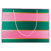 Grand Sac Cadeau Stunning Pink & Green Modern Stripes  (Dos)