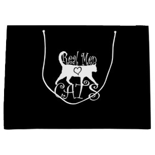 Grand Sac Cadeau Style bariolé de vrais d'hommes chats d'amour