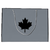 Grand Sac Cadeau Style canadien de feuille d'érable noire (Dos)