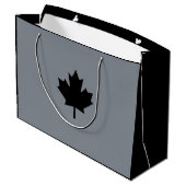 Grand Sac Cadeau Style canadien de feuille d'érable noire (Dos Angle)