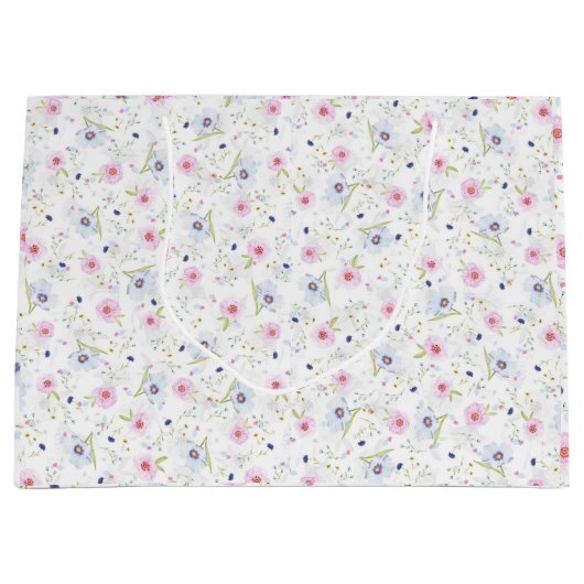 Grand Sac Cadeau Style de fleurs (Devant)