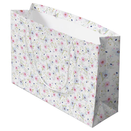 Grand Sac Cadeau Style de fleurs (Dos Angle)