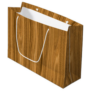 Grand Sac Cadeau Style en bois élégant de grain