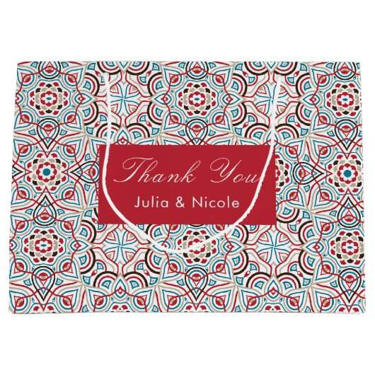 Grand Sac Cadeau Style géométrique Étincelles Mariage métallique en (Devant)