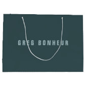 Grand Sac Cadeau Style moderne Nom de recherche | gris bleu (Dos)