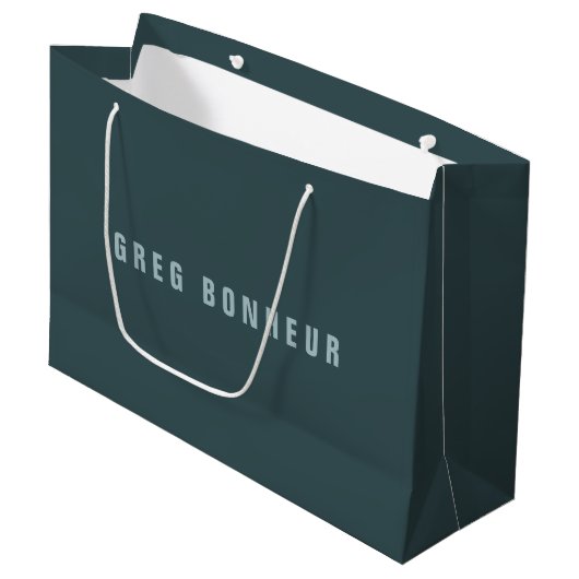 Grand Sac Cadeau Style moderne Nom de recherche | gris bleu (Devant Angle)