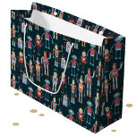 Grand Sac Cadeau Style rétro Robots Vintages des années 1950<br><div class="desc">Des robots de style 1950 rétro à l'aspect agréable et serviable. Grand-père les a probablement fait dans son hangar. Intelligence artificielle,  mais pas d'une manière effrayante.</div>