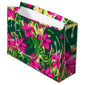 Grand Sac Cadeau Style tropical hawaïen (Devant Angle)
