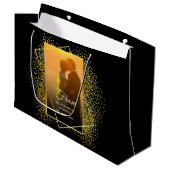 Grand Sac Cadeau Stylish Happy Valentine Gold Parties scintillant p (Devant Angle)