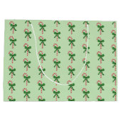 Grand Sac Cadeau Sucre de canne de Noël Motif (Dos)