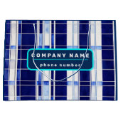 Grand Sac Cadeau Summer Navy Blue Boat Collection de rayures modern (Devant)