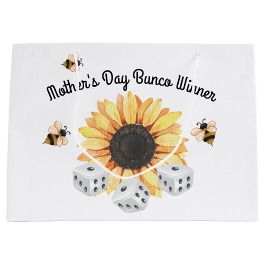 Grand Sac Cadeau Sunflower Bees Floral Dice Bunco (Devant)