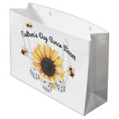 Grand Sac Cadeau Sunflower Bees Floral Dice Bunco (Dos Angle)