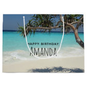 Grand Sac Cadeau Sunny Tropical Beach Ocean Paradise (Devant)