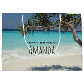 Grand Sac Cadeau Sunny Tropical Beach Ocean Paradise (Dos)