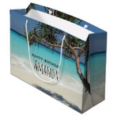 Grand Sac Cadeau Sunny Tropical Beach Ocean Paradise (Dos Angle)