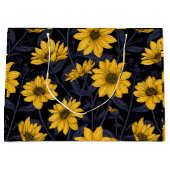 Grand Sac Cadeau Sunroot, tournesol sauvage en jaune et bleu (Devant)