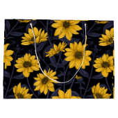 Grand Sac Cadeau Sunroot, tournesol sauvage en jaune et bleu (Dos)