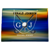 Grand Sac Cadeau Sunset Golf Monogramme Design (Devant)