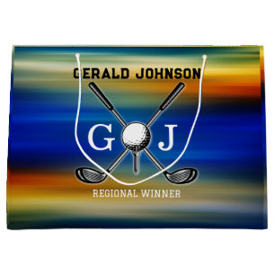 Grand Sac Cadeau Sunset Golf Monogramme Design
