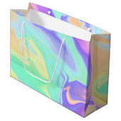 Grand Sac Cadeau Super Retro Tie Dye Pastel Marble Swirl (Devant Angle)