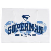 Grand Sac Cadeau Superman à travers le monde (Dos)